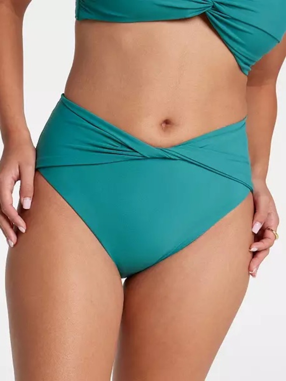 Calia Teal Twist High-Waist Bikini Bottoms XXL